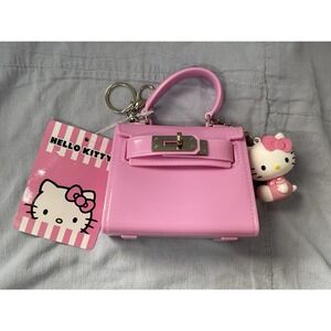 NEW Sanrio Hello Kitty Pink Mini Purse Bag Plastic w/ Keychain & Toy